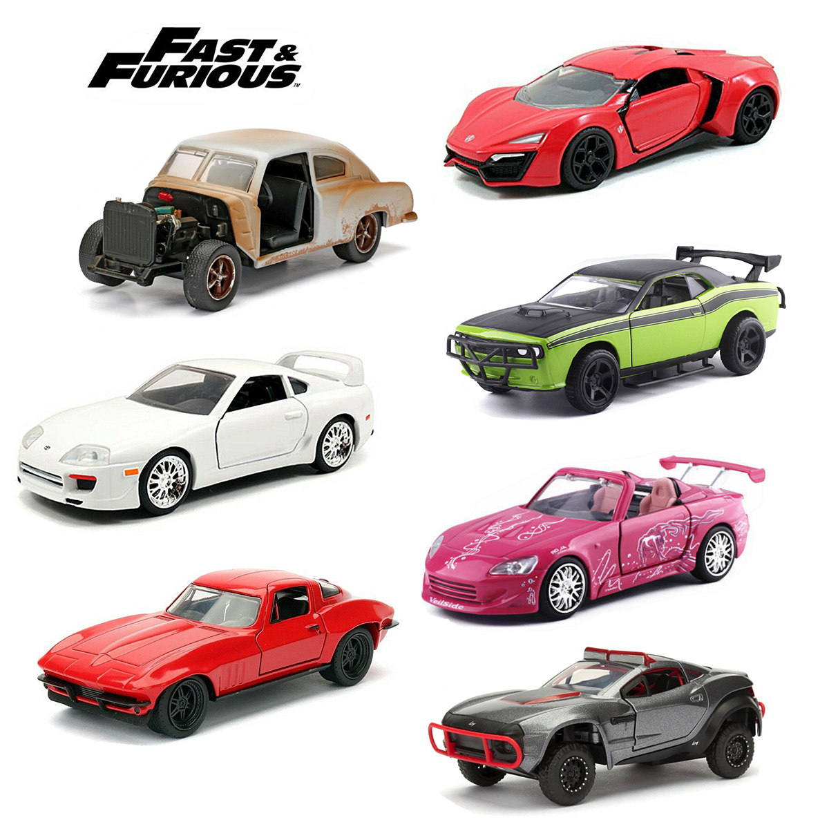 JADA佳达速度与激情合金仿真玩具 开门汽车莱肯道奇轿车模型1:32