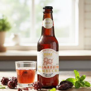 速品康普茶气泡水碳酸饮料230ml 洛神乌梅康普茶饮品发酵液