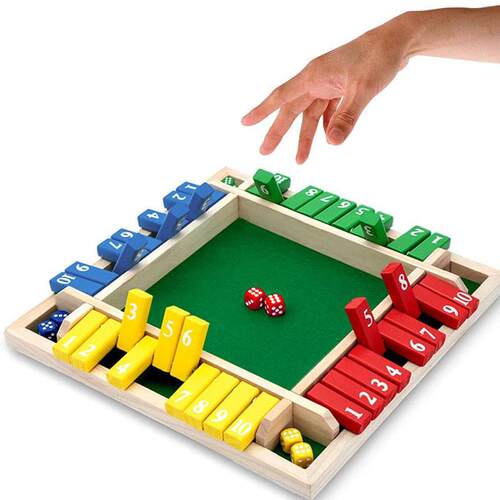 classroom games Shut The Box Dice toys Family Wooden Board牌