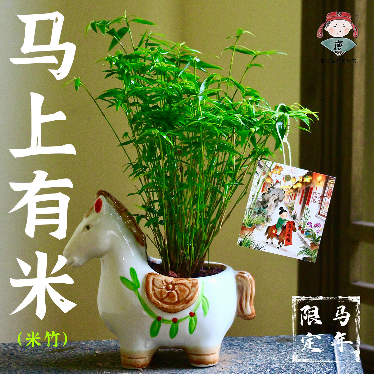 马年限定小马造型陶瓷多肉花盆