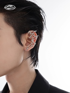 ARGUE AE小众荆棘镂空不规则流体免穿刺耳挂高级感情无耳洞耳夹男