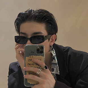 ARGUE文化欧美ins时装 秀复古小众太阳镜蹦迪眼镜潮牌街拍方框墨镜
