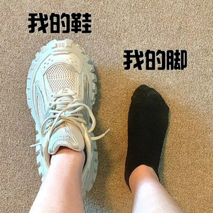 炸街轮胎鞋男款2023新款女冬季厚底高-版本增高做旧老爹鞋子ins潮
