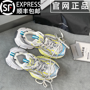 巴黎3xl老爹鞋男女款白黄做旧2024秋季新款厚底增高鞋走秀运动鞋