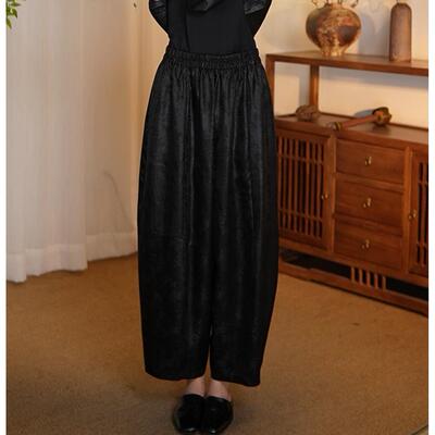 【灯笼裤】聽扇.非遗桑蚕丝香云纱新中式国风休闲百搭休闲灯笼裤