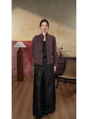 【桐落秋声】100%桑蚕丝气质新中式香云纱百搭上衣阔版外套206560