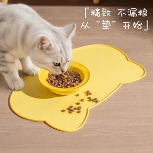 优质防水可爱猫头宠物餐垫猫碗垫防水防滑垫猫咪狗狗吃饭餐盘餐具