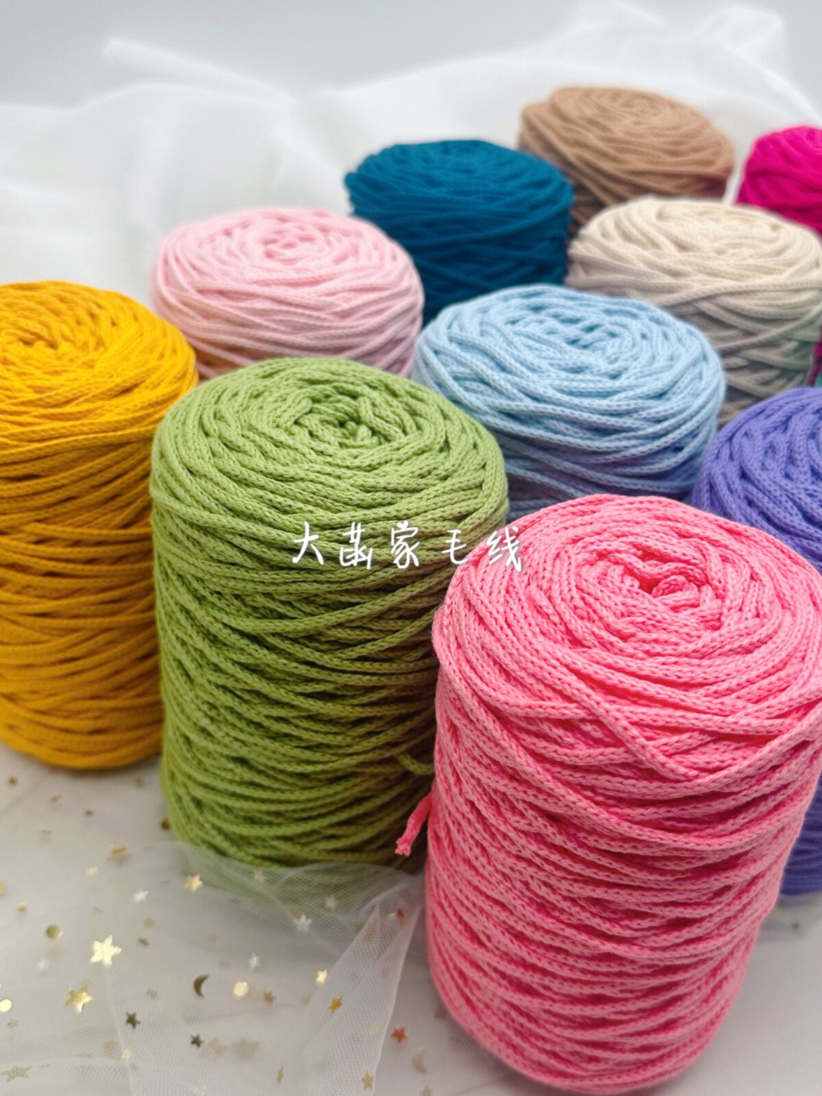 3MM MEDIUM COARSE COTTON YARN ROUND STRAND WOOL HANDMADE COARSE WOOL CUSHION STORAGE CROCHET DIY KNITTING BAG