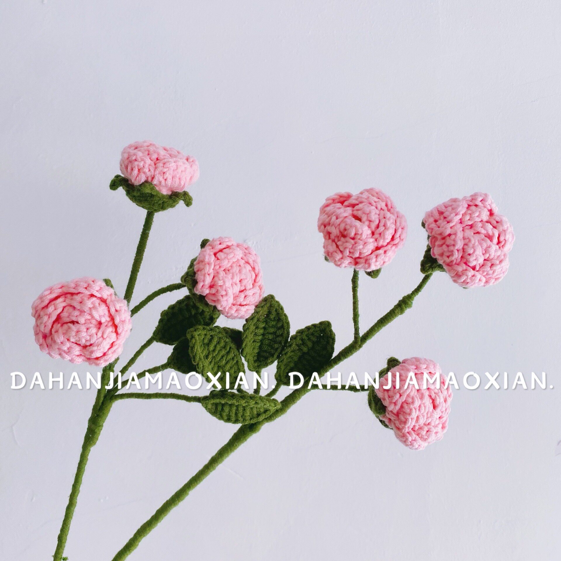 DAHAN FAMILY WOOL CROCHET MULTI-HEADED ROSE FORGET-ME-NOT HANDMADE ARTIFICIAL FLOWER FAKE FLOWER MATERIAL PACKAGE