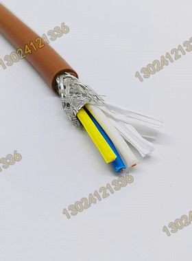 棕色3芯20AWG/0.5平方屏蔽兼容三菱CCLINK通讯总线电缆FANC-110SB