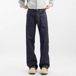 Bcfauae 复古休闲裤 NB新款 男美式 子潮牌阔腿高街 丹宁色牛仔裤 New
