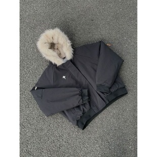 加厚短款 New cleanfit毛领座山雕夹克棉服男冬季 NB美式 工 Bcfauae