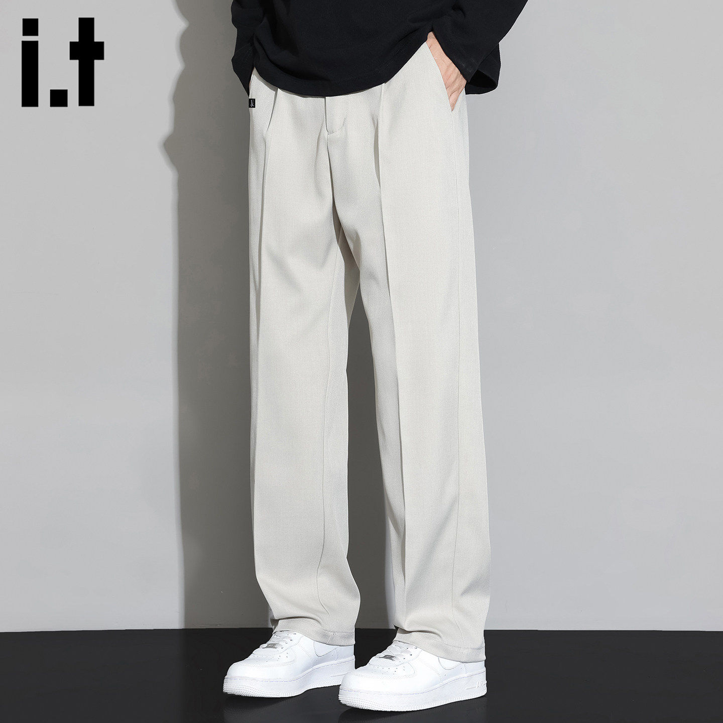 New Bcfauae NB白色直筒西裤男款秋冬cleanfit垂感宽松休闲裤