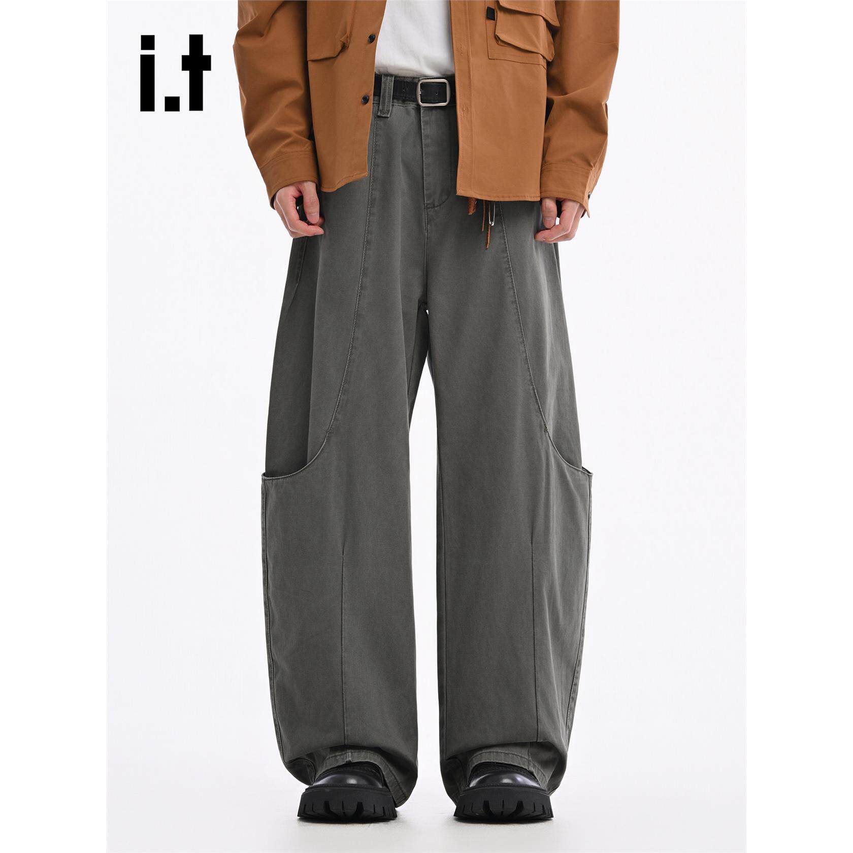 New Bcfauae NB街头纯棉弯刀牛仔裤男士秋冬款宽松阔腿裤长裤