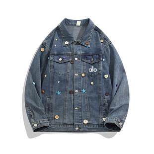 官方正品New Bcfauae美式复古牛仔外套男女个性钮扣夹克青少年