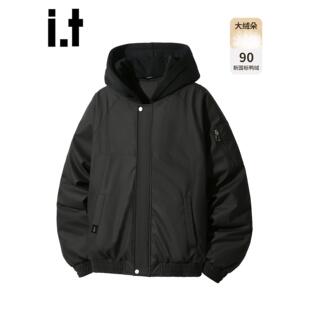 New Bcfauae NB冬季棒球领连帽夹克羽绒服男款美式90鸭绒保暖外套