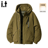 Bcfauae NB军绿色连帽工装 羽绒服男士 New 冬季 户外保暖白鸭绒外套