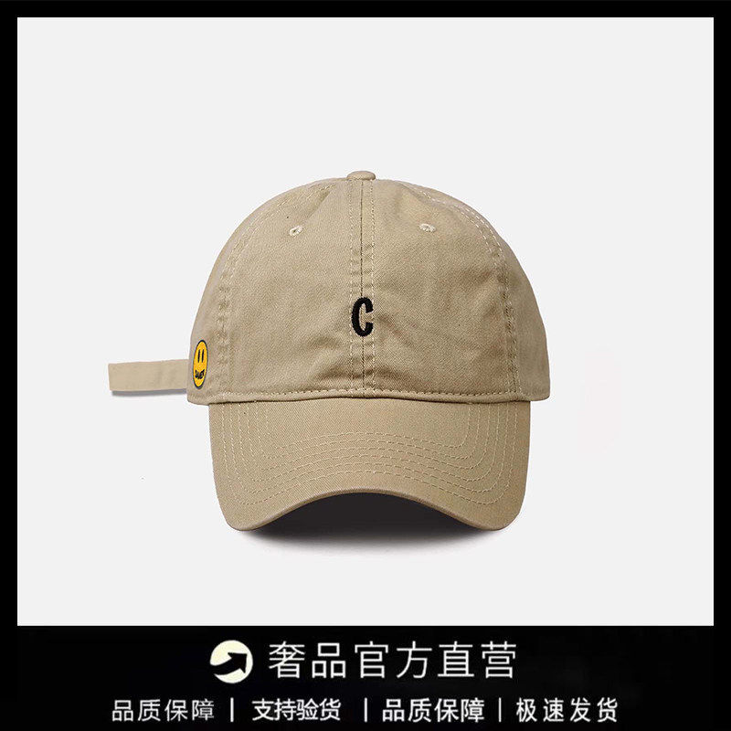 【国际奢品】DREW SEEW笑脸美式棒球帽复古字母C鸭舌帽潮遮阳帽子,运动/瑜伽/健身/球迷用品,棒球帽,淘宝优惠券,粉丝福利购,淘宝优惠卷
