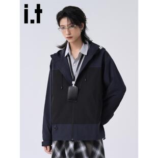 New Bcfauae NB撞色连帽长袖夹克外套男款新款秋季高级感上衣