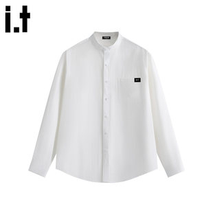 New Bcfauae NB白色长袖衬衫男款新款秋季宽松高级感痞帅上衣