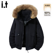 New 防寒白鸭绒外套 羽绒服男女冬季 Bcfauae NB大毛领连帽工装