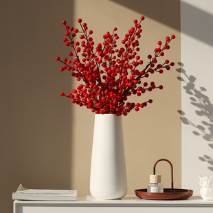 年宵花真花银柳专用大花瓶干花鲜枝发财冬青红果石榴雪柳陶瓷花盆