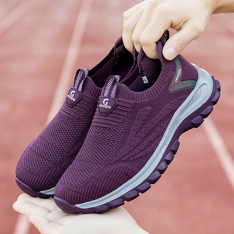 老人鞋女夏季透气妈妈软底一脚蹬老北京布鞋中老年健步鞋男运动鞋,女鞋,健步鞋,淘宝优惠券,粉丝福利购,淘宝优惠卷