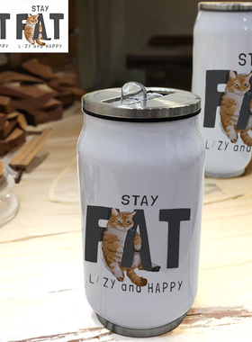 老虎不发威你当我是hello kitty原创虎头定做时尚304不锈钢保温杯