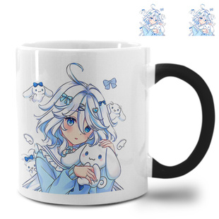 原神游戏芙卡洛斯芙宁娜水神玉桂狗联名变色杯卡通马克杯陶瓷水杯