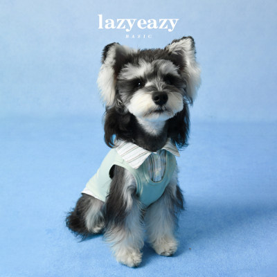 Lazyeazy宠物狗狗衣服假两件polo翻领背心亲肤柔软春夏中小型犬