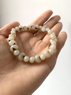 金佛草菩提手串天然通透白棕榈籽文玩手串温润淡雅菩提子手链饰品