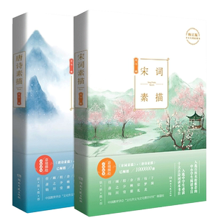 宋词+唐诗素描 新版 曾冬意境读本 中国古诗词鉴赏辞典古代诗词文学中学生小学生初中生课外读物书目畅销书籍 诗词素描书籍