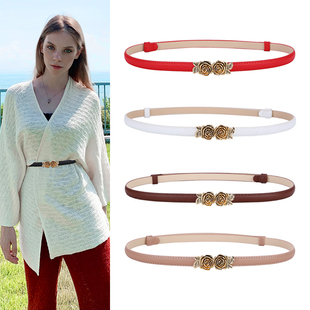 时尚装饰腰带女士简约白领百搭细小皮带配连衣裙子毛呢大衣毛衣链