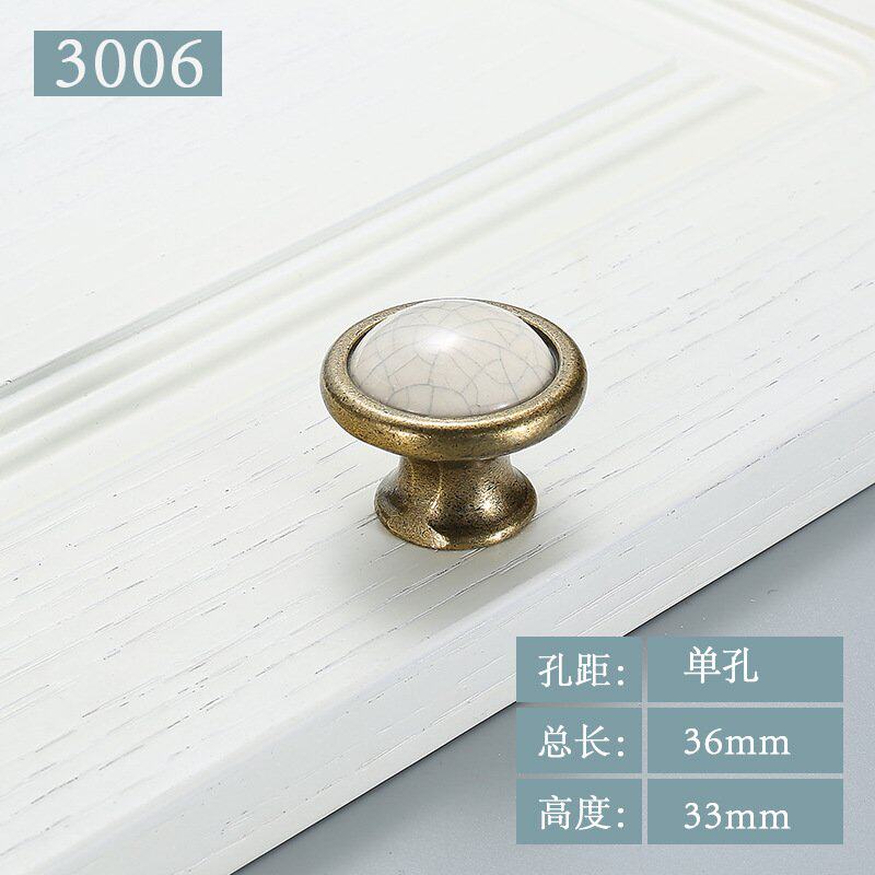 欧式裂纹陶瓷拉手仿古橱柜家具抽屉衣柜门把手家具配件SS81