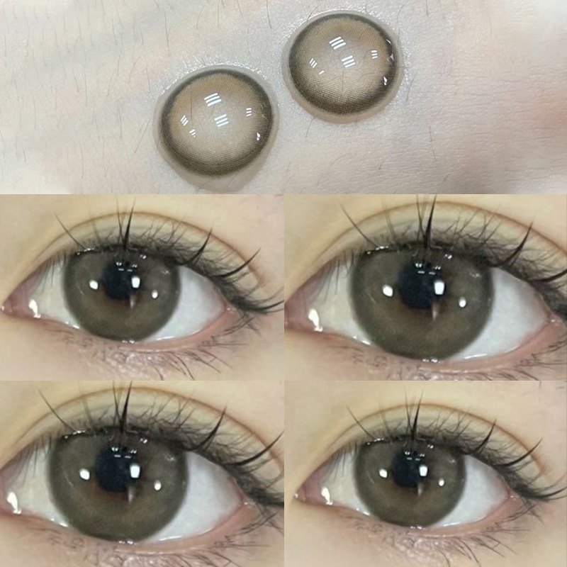 苹果酥美瞳甜茶棕绿半年抛 年抛女棕色系隐形近视眼镜男旗舰店EJL