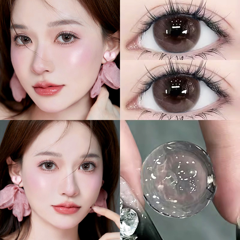 9.9一副】棕色美瞳半年抛小大直径自然隐形眼镜正品官方旗舰店JLB