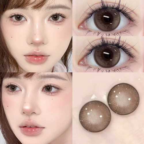 9.9一副】棕色美瞳半年抛小大直径自然隐形眼镜正品官方旗舰店JLB