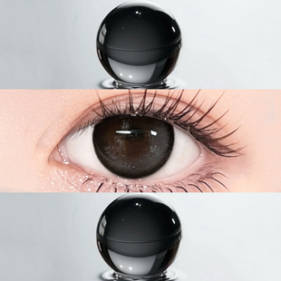 亮晶晶纯欲黑色小大直径cos美瞳百搭自然显白隐形眼镜半年抛EJL