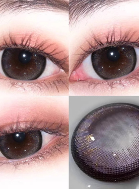 【限时特价】金粉黑色美瞳半年抛大直径学生隐形眼镜正品官网EJL