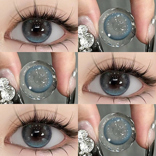 蓝色美瞳半年抛2025年新款女混血大直径官网正品彩色隐形眼镜EJL