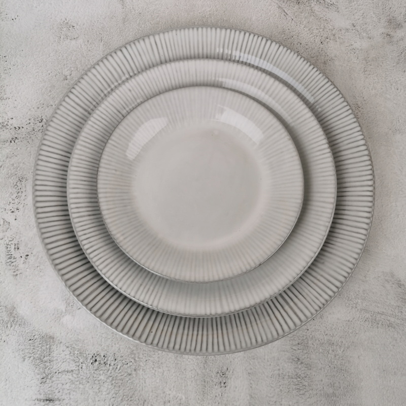 外贸微瑕田园风西式餐碟家用简约菜盘牛排盘brunch圆形陶瓷餐盘