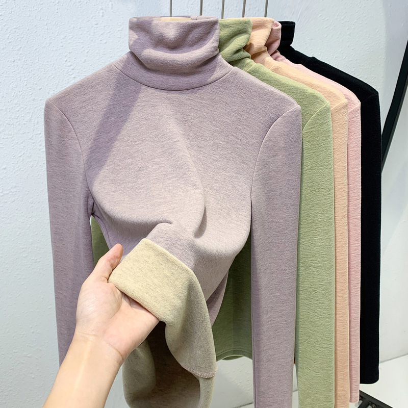 蚕丝羊绒打底衫女2024秋冬新款修身显瘦保暖内搭高领长袖气质上衣