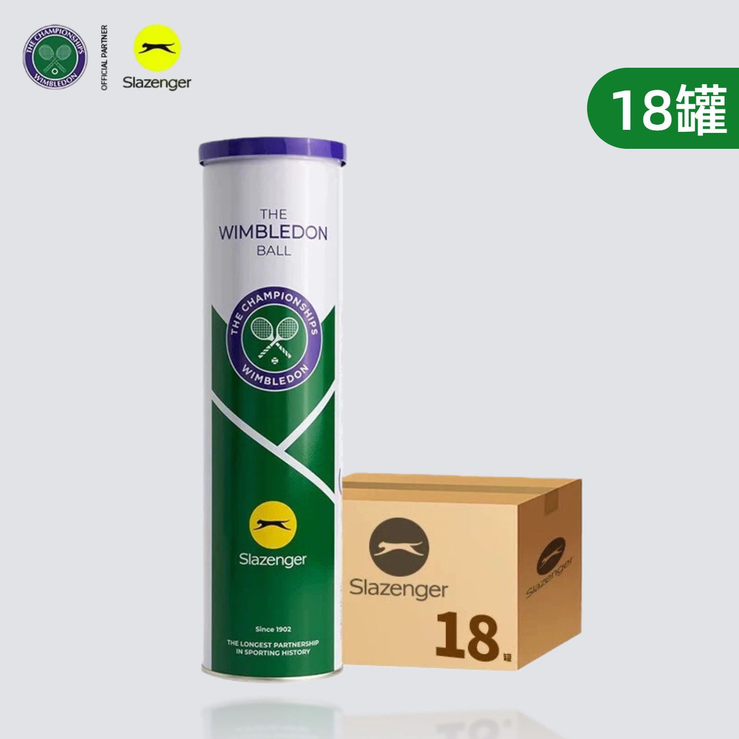 豹子网球训练整箱小豹子施莱辛格温网比赛用球Slazenger铁罐4球装