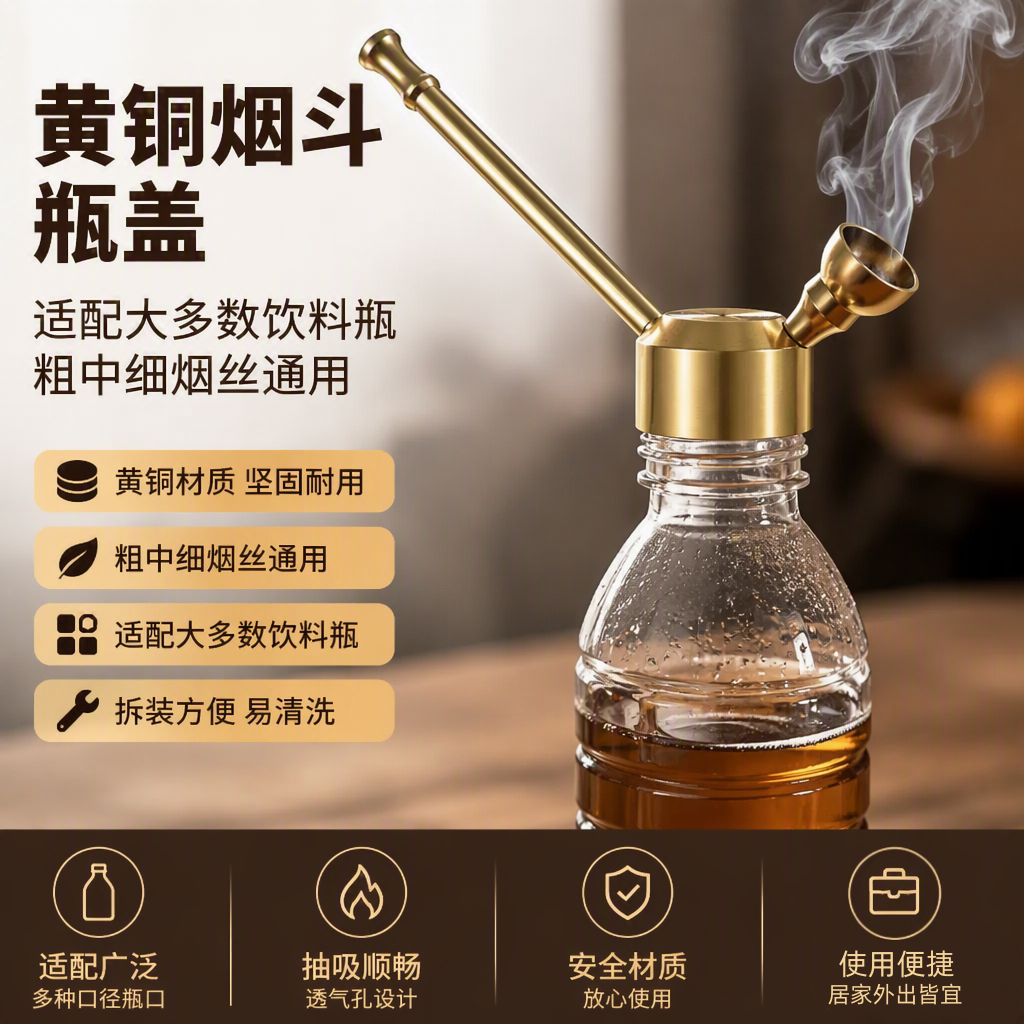 【全黄铜加厚】水烟壶盖子