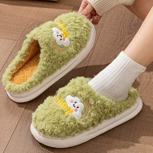 秋冬季居家保暖情侣卡通棉拖鞋