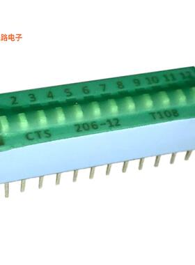 206-12ST -[全新SWITCH SLIDE DIP SPST 0.05A 24V]