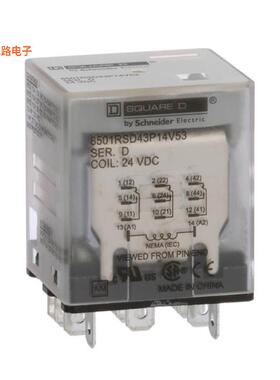 8501RSD43P14V53 -原装[PLUG IN RELAY, TYPE R, MINIATURE可插