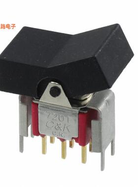 7201J3V6BE2 -原装[SWITCH ROCKER DPDT 0.4VA 20V通孔