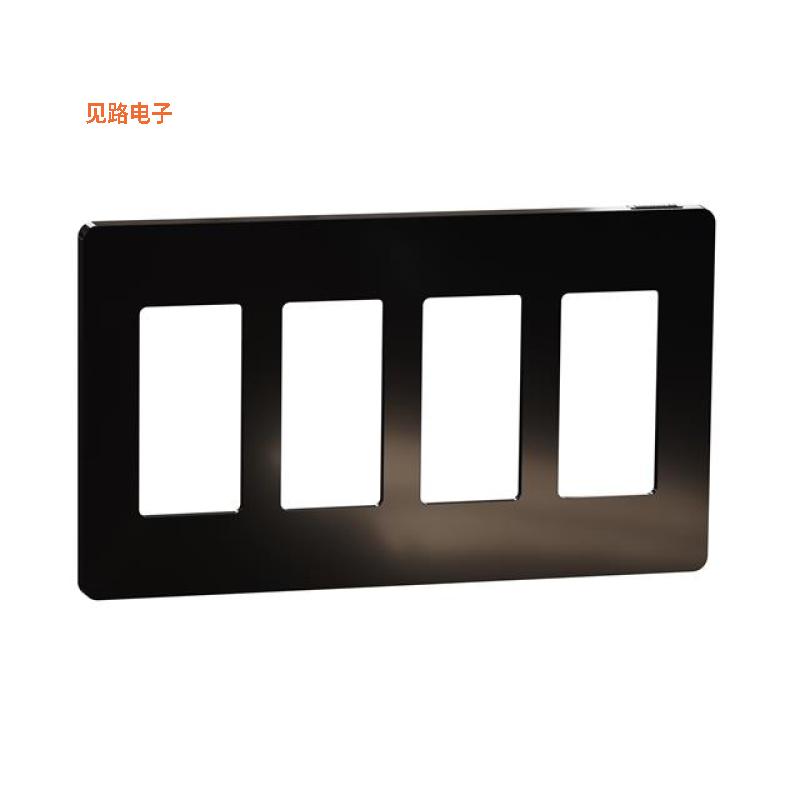 SQWP141004BK -[全新4 GANG SCREWLESS MATTE WALL PLAT]