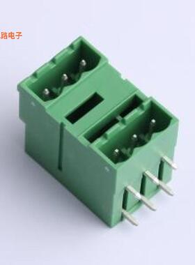 DB2ERH-5.08-2*3P-GN -[原装插拔式接线弯插,P=5.08mm